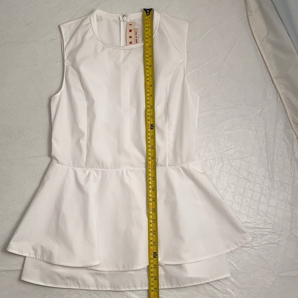 Marni white layered peplum sleeveless top 38 - Picture 12 of 12